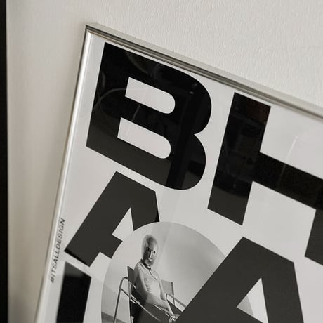 poster-03074　BAUHAUS レタリング シルバーフレーム アートポスター 50×40cm