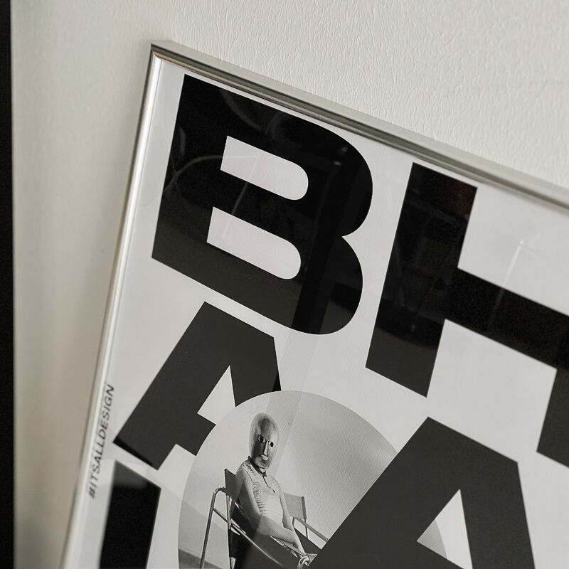 poster-03074 BAUHAUS レタリング シルバーフレーム アート