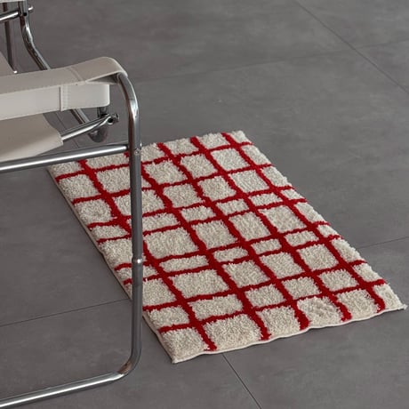 mat-03089　グリッドデザイン ラグ 50cm×80cm