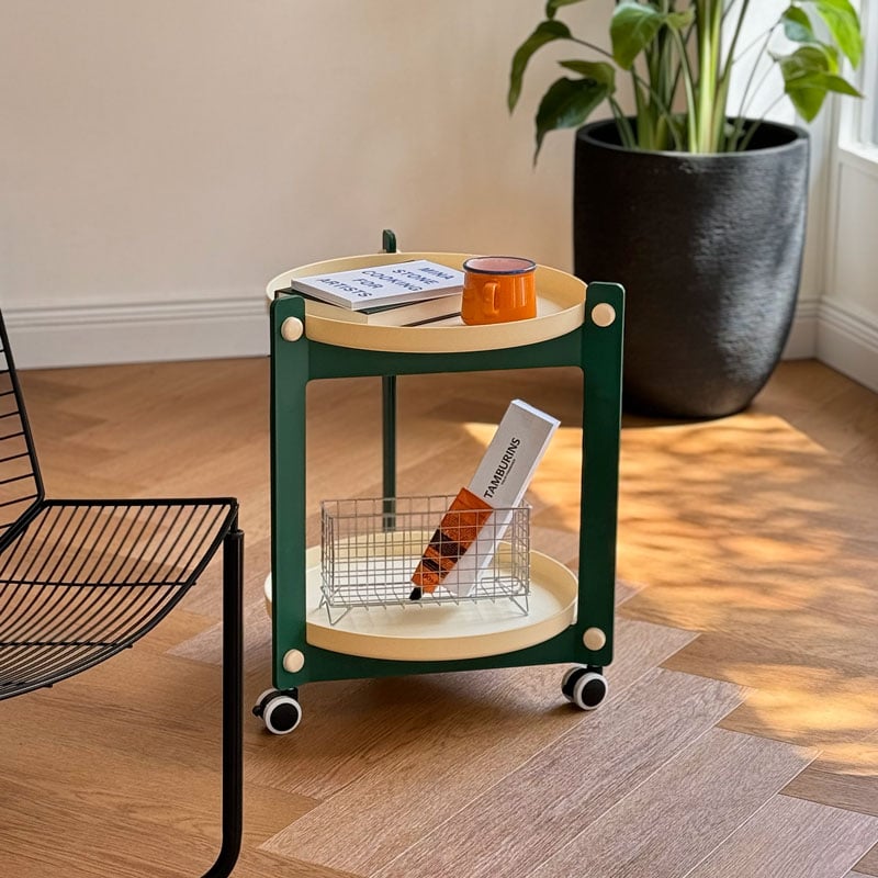 wagon-03014 バイカラー ラウンド キャスター付きワゴン 2段 | ART OF B