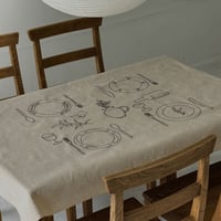 tablecloth-03068　one night in paris コットンリネン テーブルクロス 100cm×75cm / 150cm×100cm