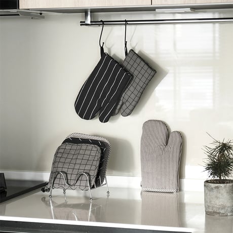 kitchen-03043　コットン オーブンミトン 鍋つかみ 鍋敷き 1点売り ストライプ グラフチェック