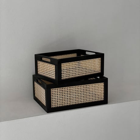 box-03014　大中2セット バンブーメッシュ 収納ボックス