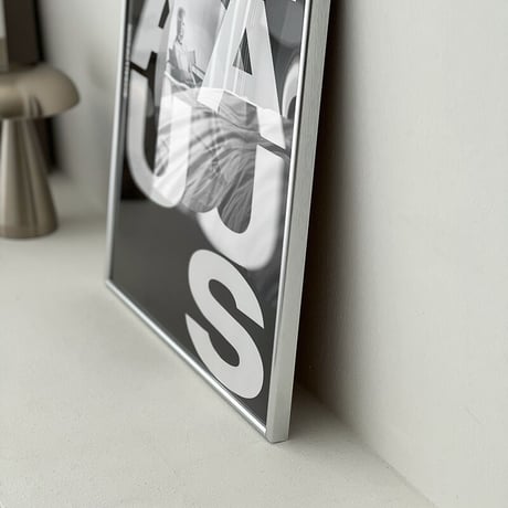 poster-03074　BAUHAUS レタリング シルバーフレーム アートポスター 50×40cm