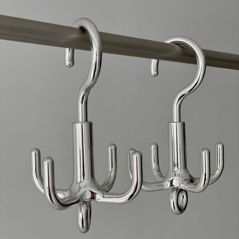 wall-03079 360度回転 シルバータコ足ハンガーフック 2個セット