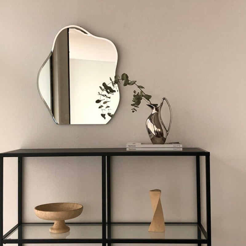 ROSETUra 壁掛け鏡 55cm 鏡 壁掛け 壁掛け鏡 ウォールミラー 壁掛けミラー ミラー 八角形