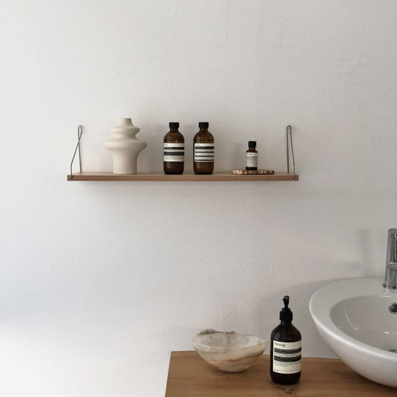 shelf-03025 hang silver ウッド ウォールシェルフ 60cm | ART