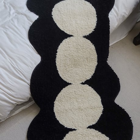 rug-03069　dot バイカラー ロングラグ 60cm×120cm
