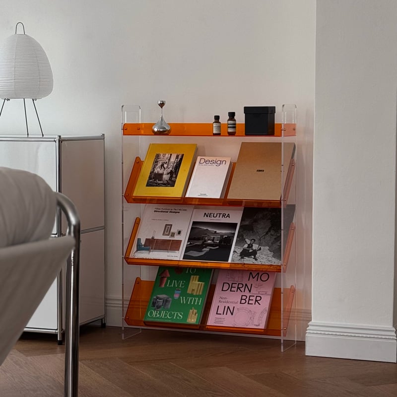 ヴィンテージ　マガジンラック　スペースエイジ アクリル　マガジンラック オレンジ ヴィンテージ マガジンラック スペースエイジ アクリル マガジンラック