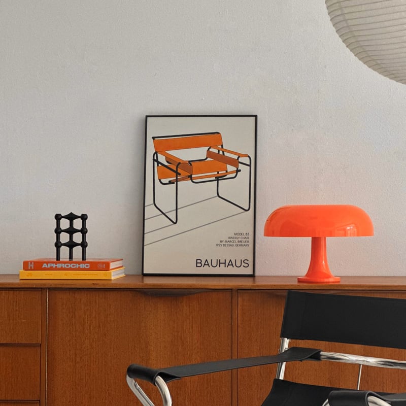 poster-03126 BAUHAUS Wassily Chair ブラックフレーム アート