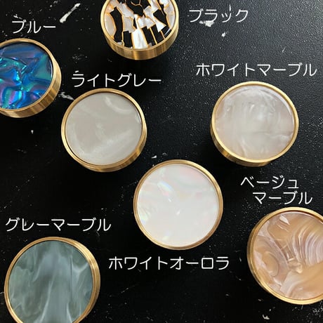 wall-03003　ウォールフック 真鍮 ゴールド 3cm マーブル 壁飾り