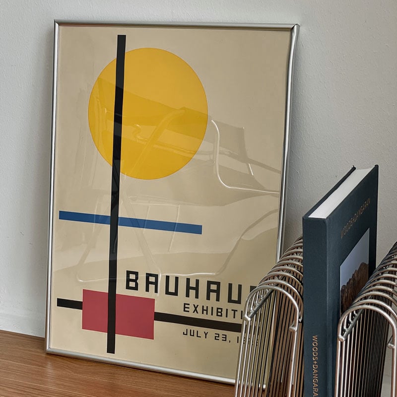 poster-03072 BAUHAUS デザイン シルバーフレーム アートポスター 50×4