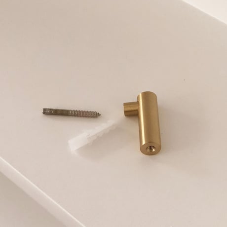 wallhook-03006　I字 真鍮 ブラス ウォールフック G 1cm×2cm×3.7cm