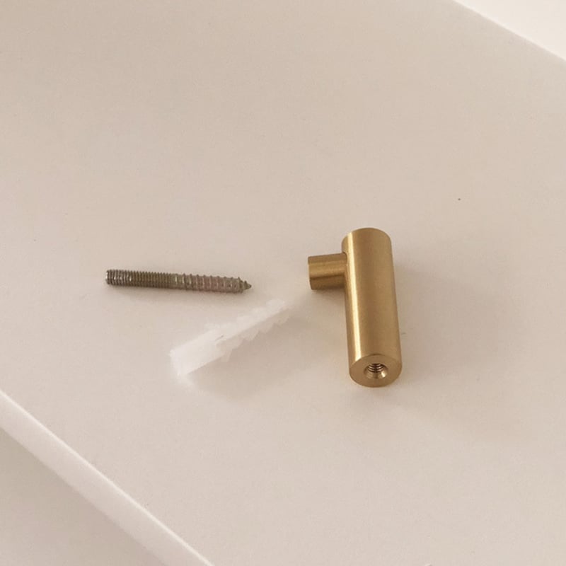 wallhook-03006 I字 真鍮 ブラス ウォールフック G 1cm×2cm×3.7c