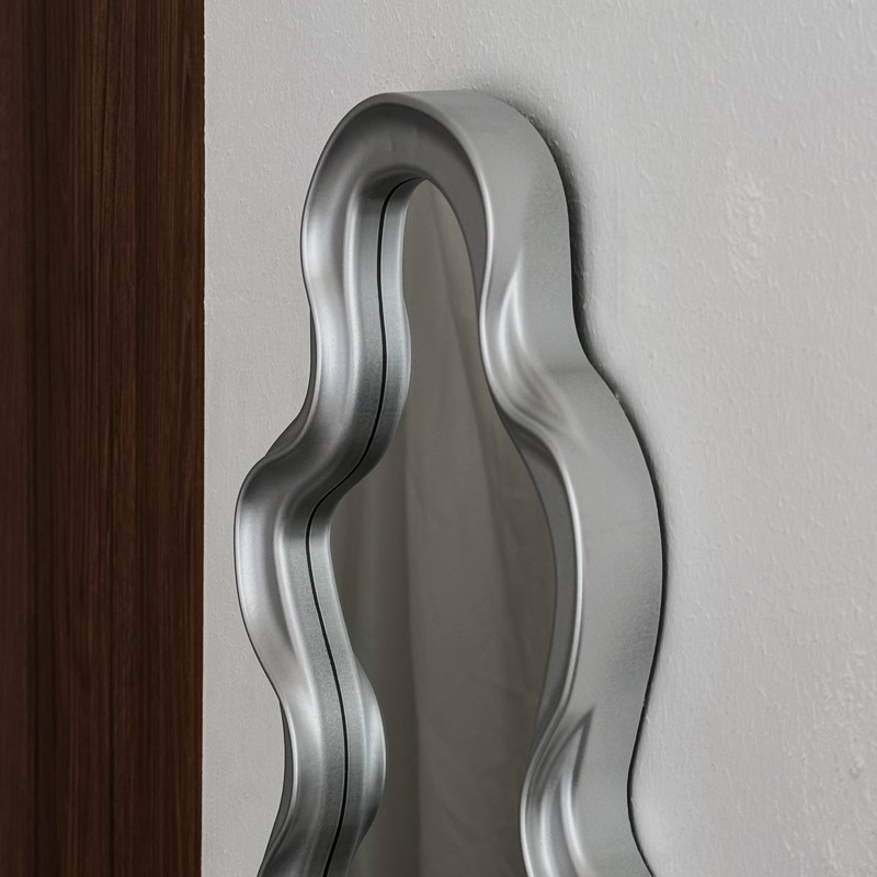 アメリカ製 壁掛けミラー mirror-03155 シルバー ニュアンス フレーム ミラー 壁掛け