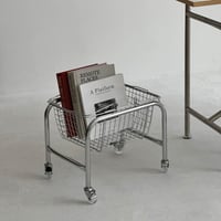 予約販売10月中旬～10月下旬頃発送予定　wagon-03002　スチール キャスターワゴン ハンドル付きバスケット