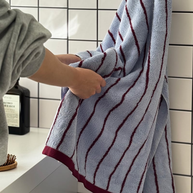 towel-03033 配色 ストライプ フェイスタオル バスタオル | ART OF BLACK