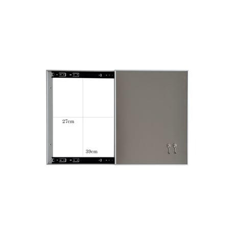 poster-03187　【スイッチ隠し】縦型 スライド式 ステンレス マグネットボード