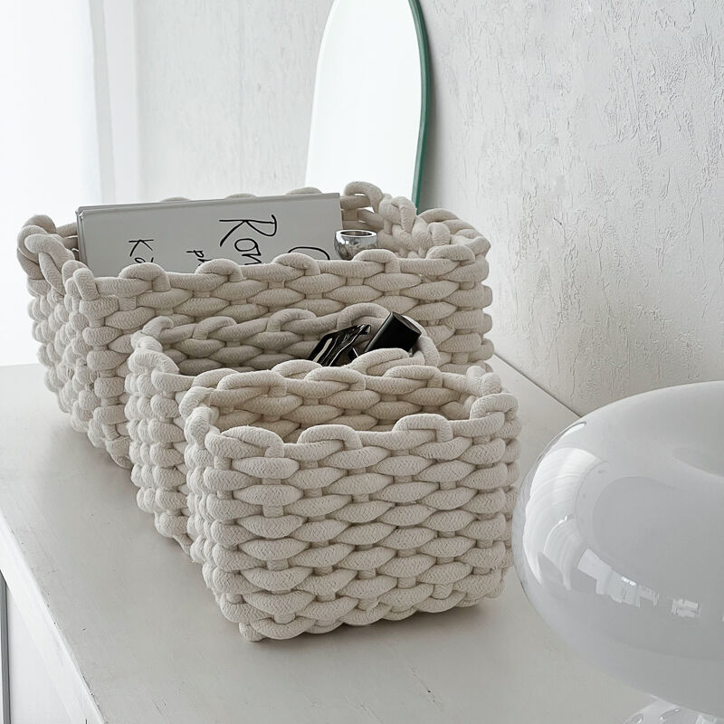 box-03023 ロープ編み バスケット 3個セット | ART OF BLACK