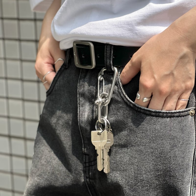 keyring-03004 ステンレス製 スナップフック × ストレートシャックル