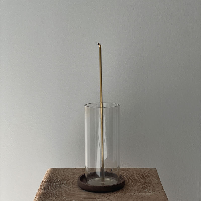 incenseholder-03071 クリップ ガラス ウッド インセンスホルダーお香