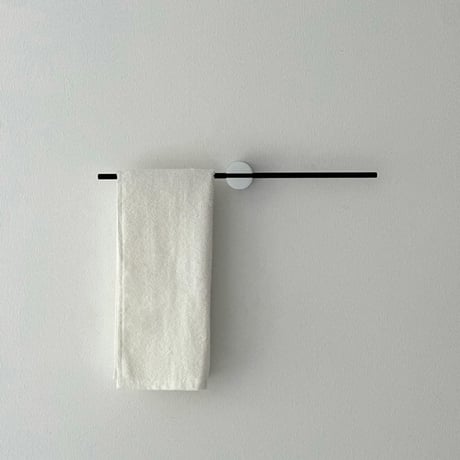 wall-03089　ブラックバー×ホワイト支柱 スライド ライン タオルハンガー 40cm / 50cm
