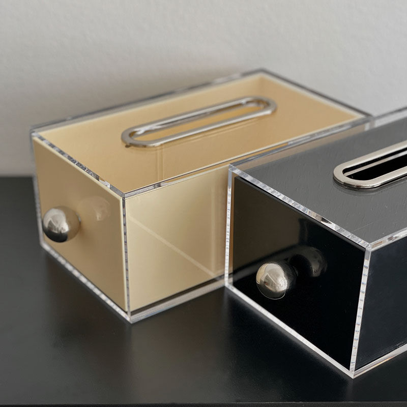 tissuebox-03050 クリアカバー シルバーボール ティッシュケース | ART