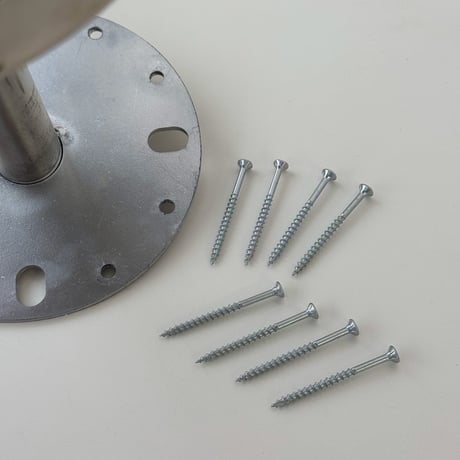 table-03184　L字 壁付け ステンレススタンド ラウンド ミニテーブル 直径30cm