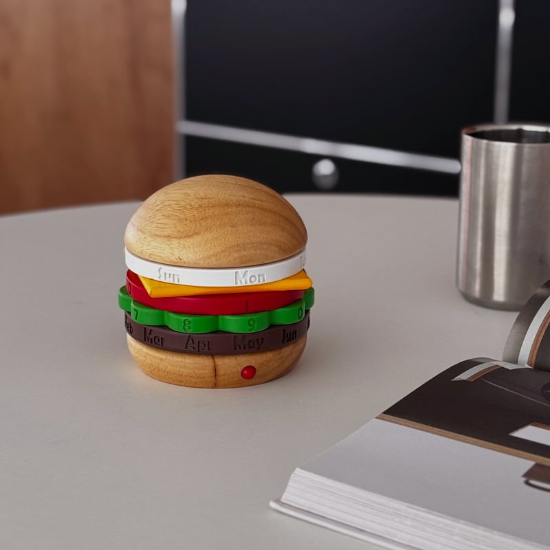 calendar-03033 hamburger 天然木バンズ 万年カレンダー | ART O