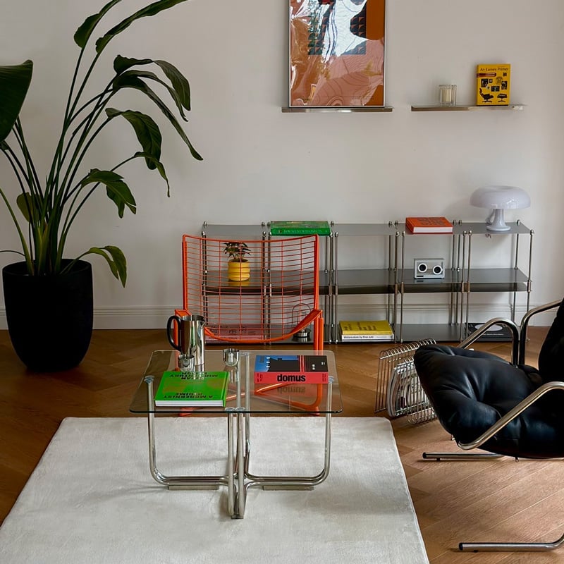 table-03211 2way スクエア ガラス天板 コーヒーテーブル 70×70cm |