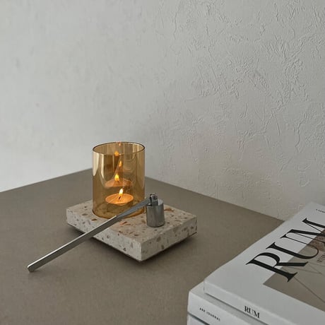 candle-03091　テラゾー 大理石 キャンドルホルダー