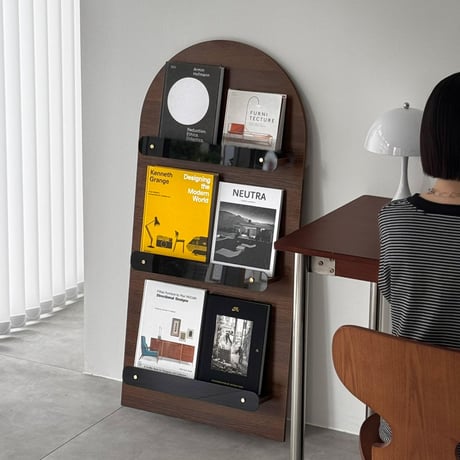 予約販売8月下旬～9月上旬頃発送予定　rack-03105　アーチデザイン 立て掛け マガジンシェルフ H120cm