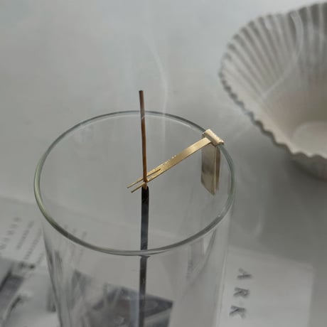 incenseholder-03060　fork 真鍮 グラスインセンスホルダー