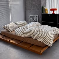 beddingsets-03136　stripe×brown ストライプ 布団カバーセット