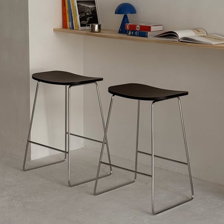 chair-03095　プライウッド スチールスタンド ハイチェア カウンタースツール