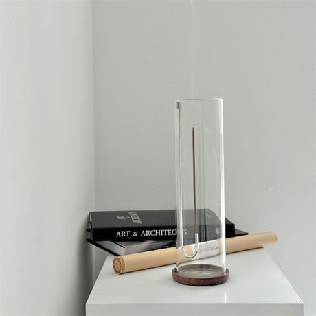 incenseholder-03061　J型パイプホルダー 真鍮 グラスインセンスホルダー