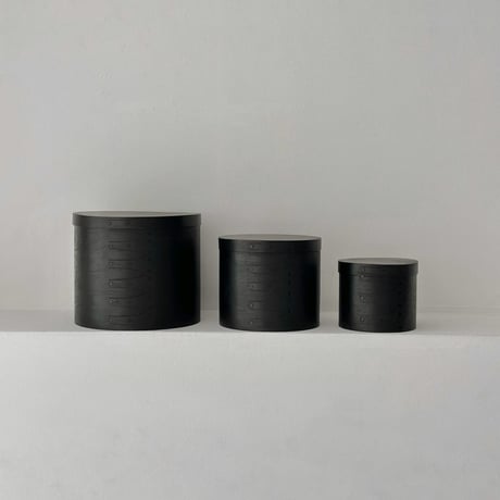 予約販売7月中旬～7月下旬頃発送予定 　box-03051　大中小3個セット 天然木 ラウンド SHAKER BOX シェーカーボックス ブラック