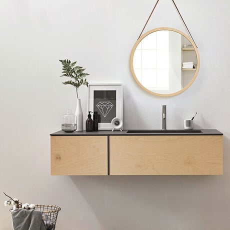 mirror-03004　バンブー サークルミラー ラウンド 壁掛け 直径38cm 鏡
