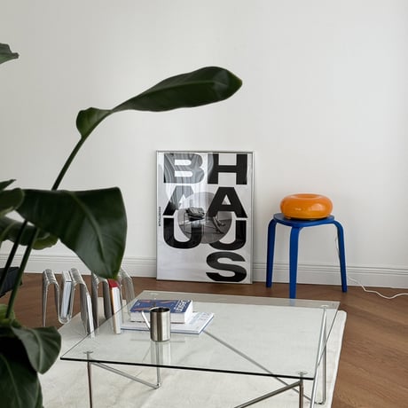 poster-03111　BAUHAUS レタリング シルバーフレーム アートポスター 80×60cm