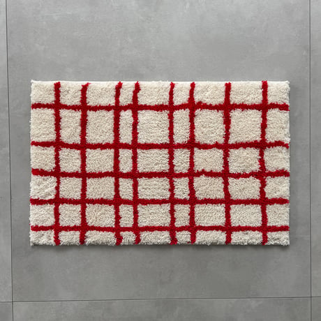 mat-03089　グリッドデザイン ラグ 50cm×80cm