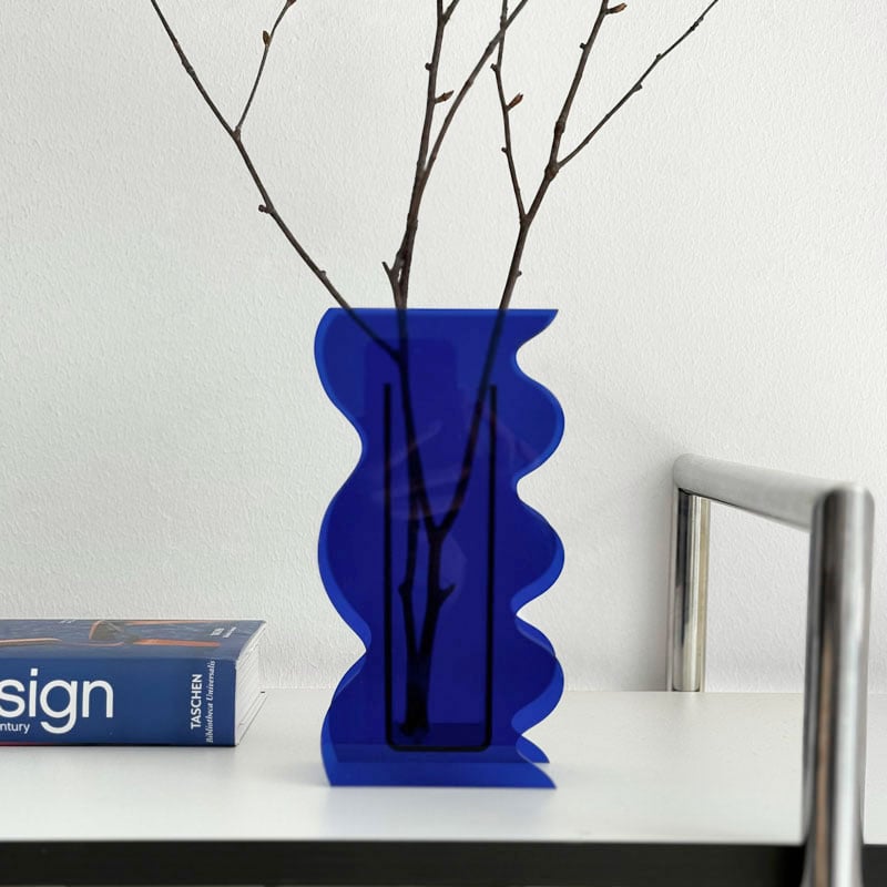 flowervase-03290 ウェーブデザイン アクリル カラーフラワーベース