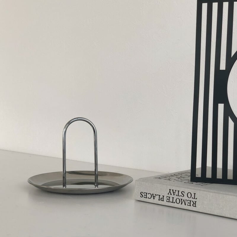 plate-03058 ステンレス 取っ手付き トレイ ラウンド トレー | ART OF B