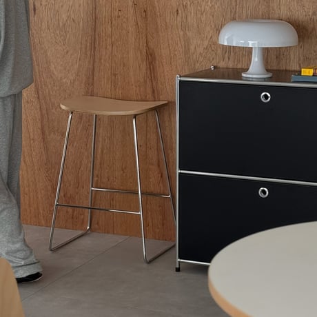 chair-03095　プライウッド スチールスタンド ハイチェア カウンタースツール