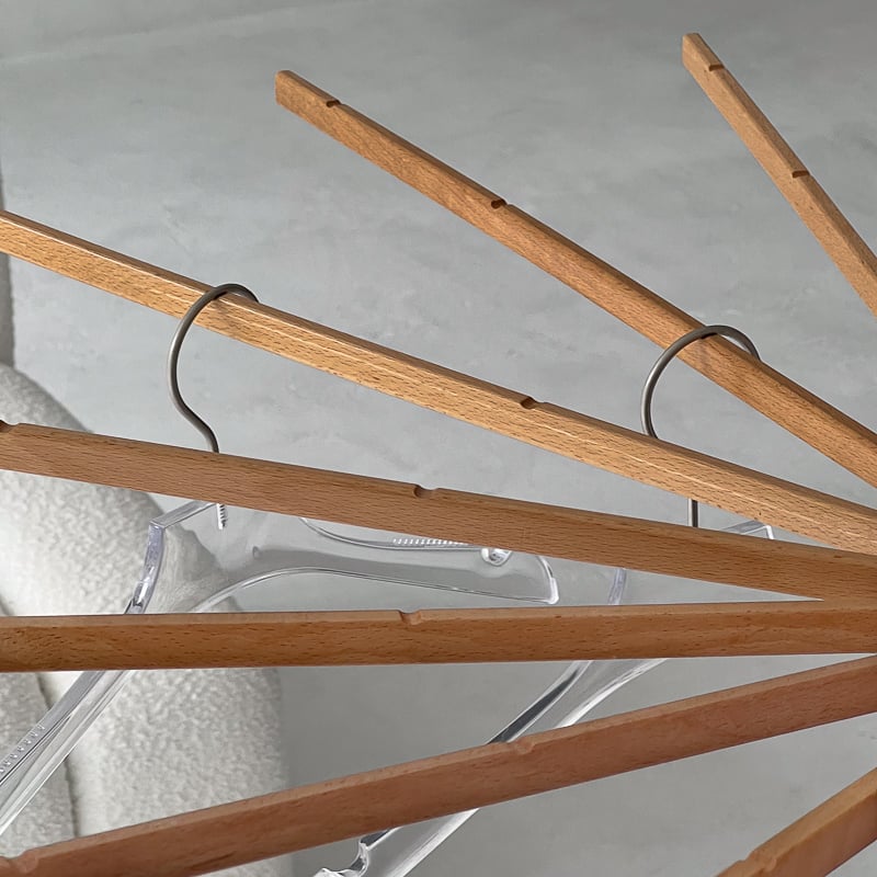 laundry-03010 Wood × Black フォールディング スタンドハンガー