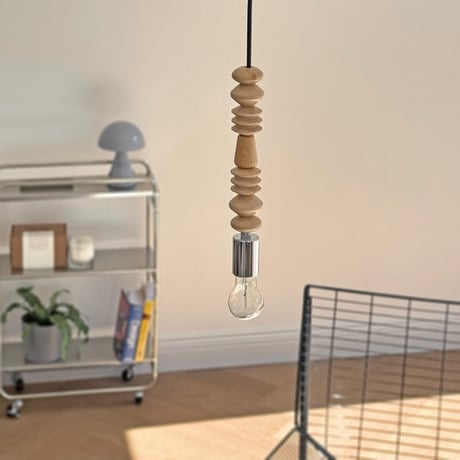 light-03360　wood block シルバーソケット ペンダントライト 口金E26