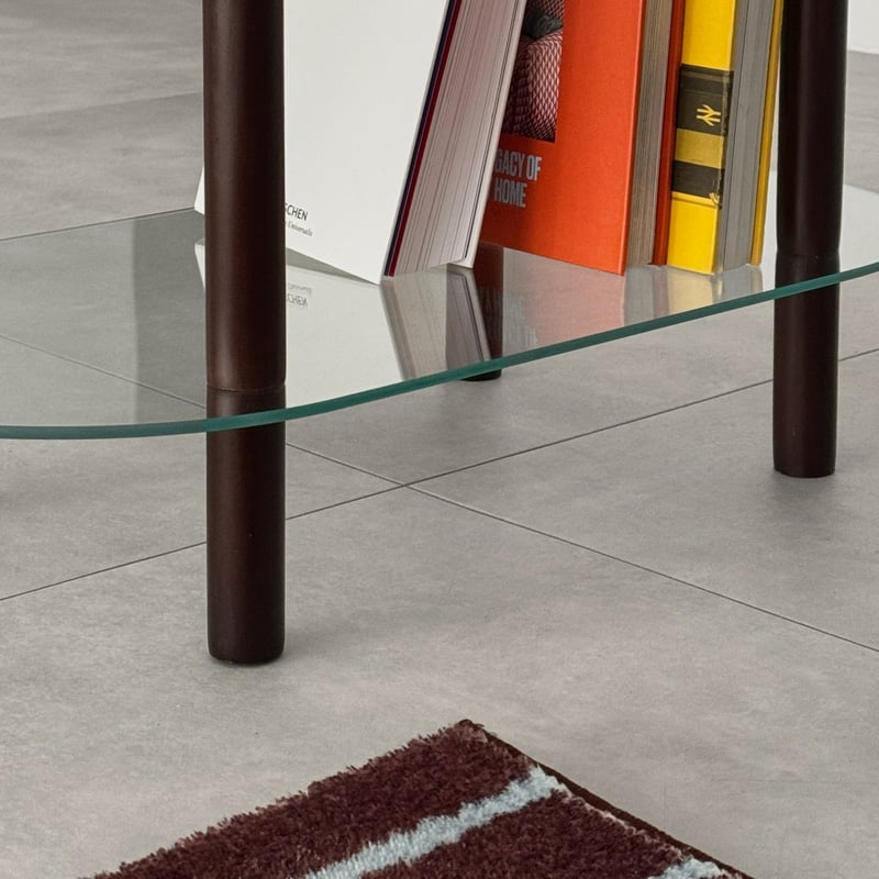 予約販売4月中旬～4月下旬頃発送予定 table-03223 オーバル 2段 ガラス