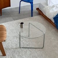 table-03150　ラウンドガラス コーヒーテーブル 60cm