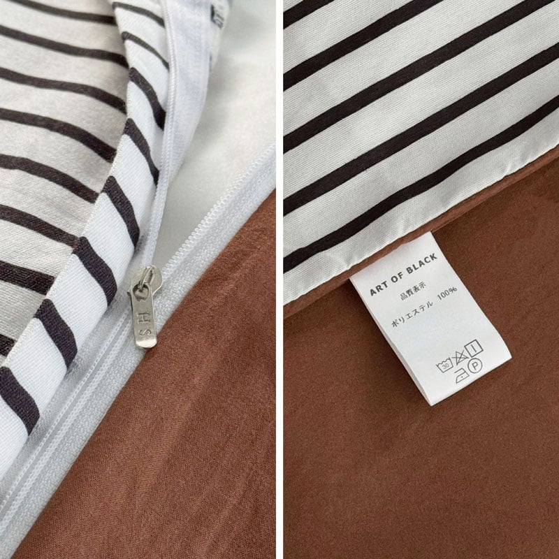 パスヘッド Roswell Project レコード ブラウンスリーブ beddingsets-03127 stripe×black×brown リバーシブルストライ