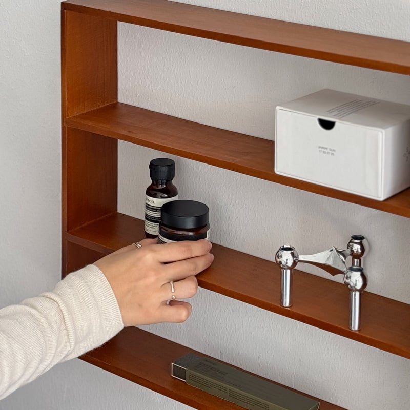 wallrack-03053 天然木 オープン ウォールシェルフ 45×40cm