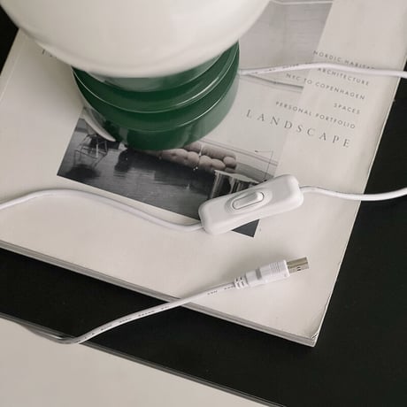 light-03263　USB ラウンドガラスシェード テーブルランプ LED